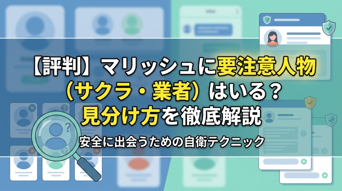 【評判】マリッシュに要注意人物(サクラ・業者)はいる?見分け方を徹底解説