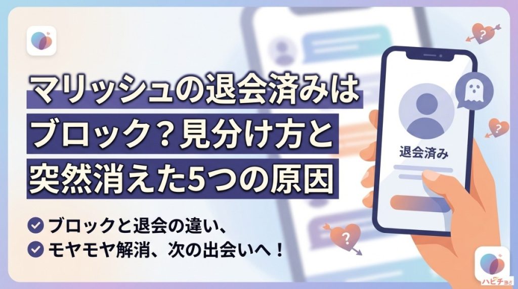 マリッシュの退会済みはブロック？見分け方と突然消えた5つの原因