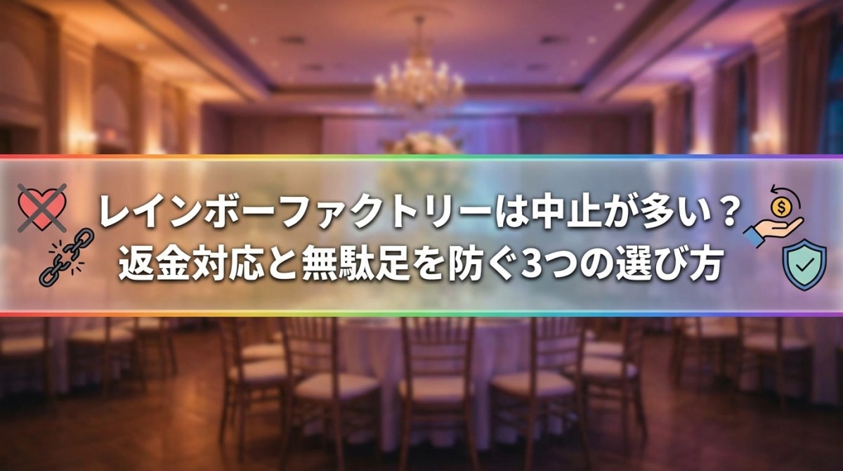 レインボーファクトリーは中止が多い?返金対応と無駄足を防ぐ3つの選び方