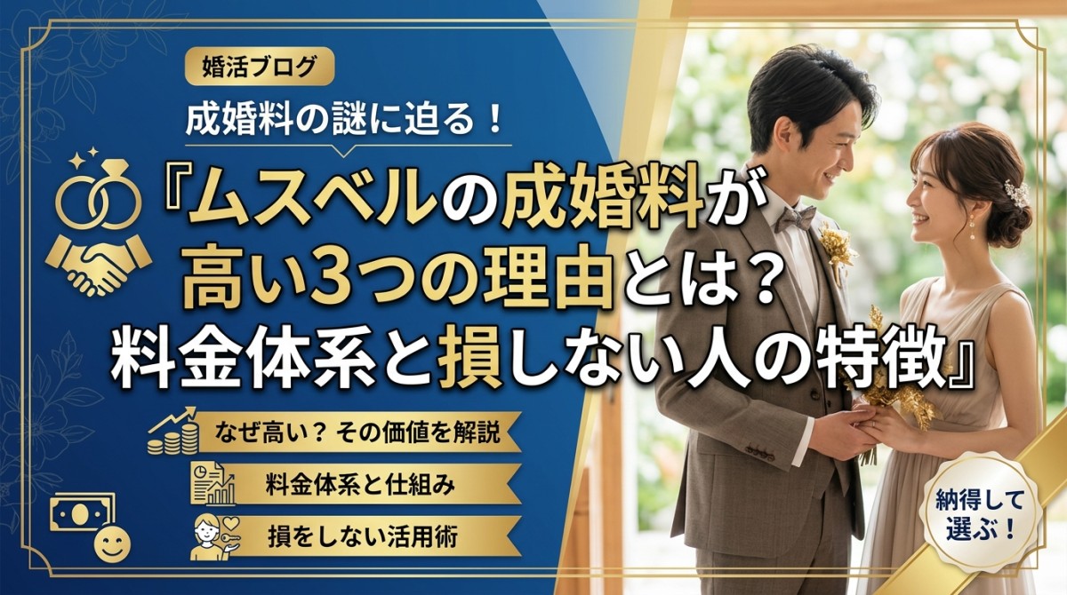 ムスベルの成婚料が高い3つの理由とは?料金体系と損しない人の特徴